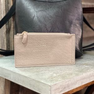 Grey vegan leather bi-fold wallet!